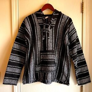 Black and white knitted Baja hoodie Med